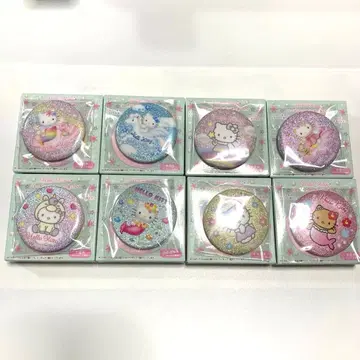 헬로키티 트레이딩 글리터 캔뱃지 8개 세트 컴플리트