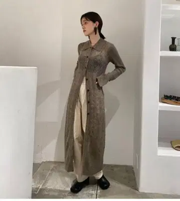 todayful 니트 롱 가디건 원피스 그레이지