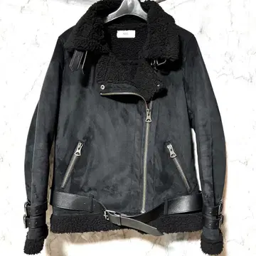 AZUL BY MOUSSY 페이크 무스탕 더블 라이더스풍