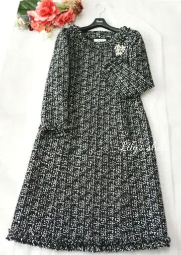 르네 트위드 원피스 코트