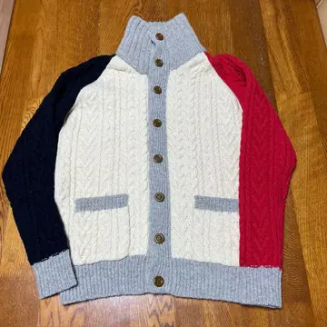 다색 케이블 짜임 가디건 M 사이즈
