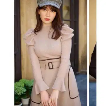 Herlipto Volume Sleeve Rib Knit Top