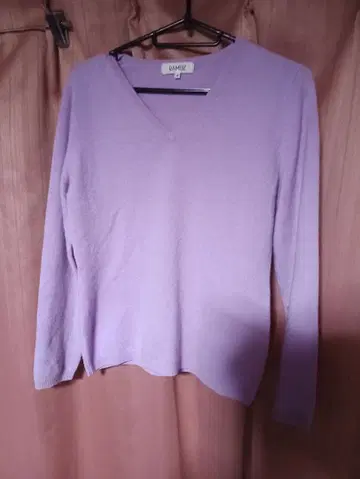 RAMUZ 다이마루제 라벤더 캐시미어100% V넥 니트 4