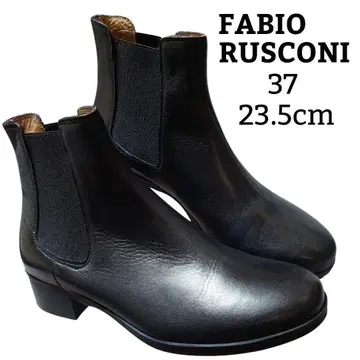 [ 새상품급 ] 파비오 스코니 천연 가죽 사이드 고어 숏부츠 23.5cm