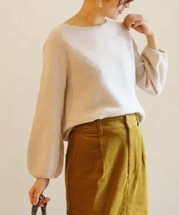 IENA 이에나 chess 퍼프 슬리브 풀오버 니트