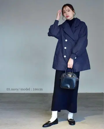 refinedworks 리파인드웍스 퀼팅 P 코트 네이비