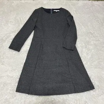 UNTITLED 울 A라인 그레이 스팽글 긴팔 원피스