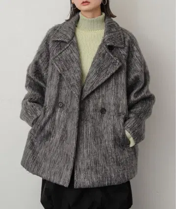 SENCE OF PLACE 샤기 미들 코트