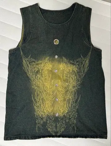 데님 탱크탑 Elyoya 날개 구제 의류