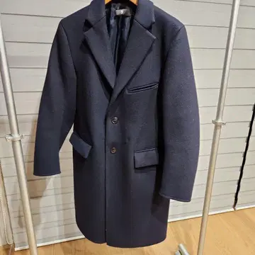 유니클로+J 네이비 울 블렌드 체스터 코트 S