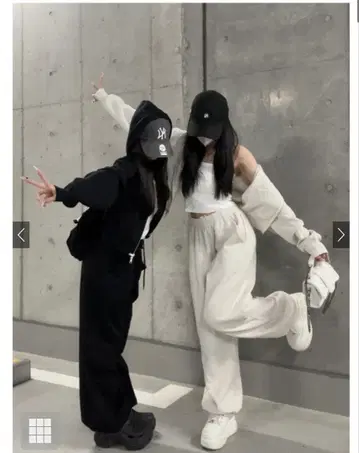 더블 지퍼 후드티 x 2Way 와이드 팬츠 맨투맨 셋업[tu1858]