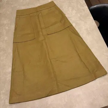 새상품급 MACPHEE 브라운 롱 스커트 포켓 부착