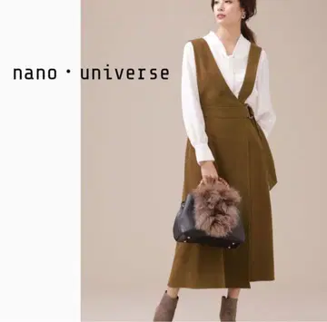 nano universe 따뜻한 중간 두께 비대칭 살로펫 스커트 브라운