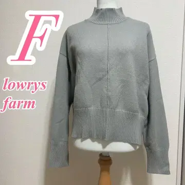lowrys farm 그레이 하이넥 니트 캐주얼 코디 깔끔한