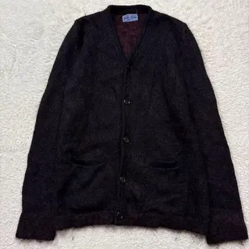 BLUE BLUE 키드 모헤어 니트 가디건 와인 레드 일본제