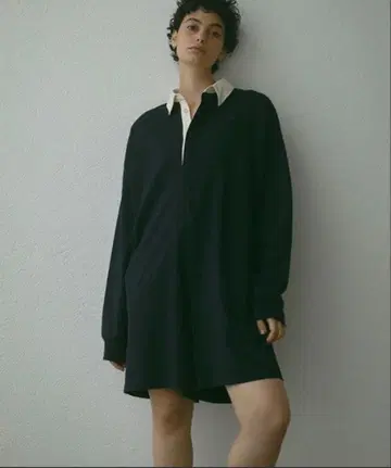 ETRE TOKYO 라거 셔츠 숏 올인원 네이비 루즈핏