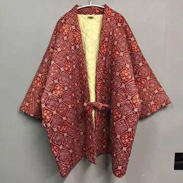 한텐 반텐 핸드메이드 올 패턴 꽃무늬 빨간색 레드 짱짱코