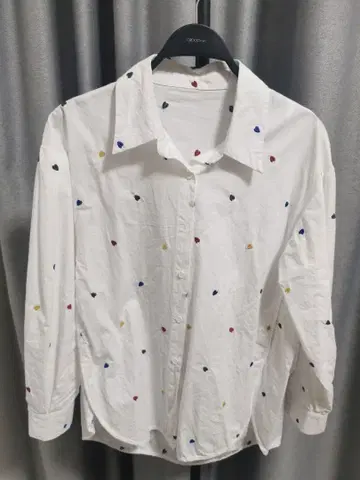 컬러풀 도트 무늬 긴팔 셔츠