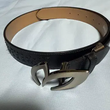 MASTER BUNNY EDITION 블랙 가죽 벨트