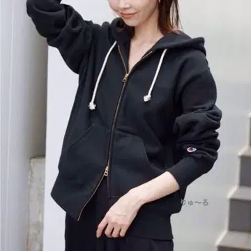 24AW 새상품급 별주 슬로브 이에나 챔피온 더블 지퍼 후드티/블랙