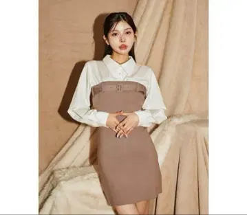 다리치 셔츠 도킹 타이트 미니 원피스