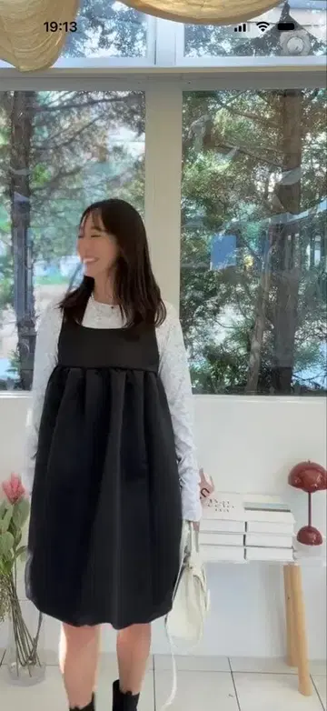 새상품 rosymonster A라인 벌룬 원피스 블랙 사이즈 M