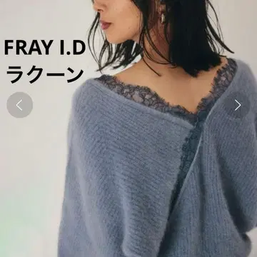 프레이 아이디 레이스 트리밍 라쿤 니트 상의 레이스