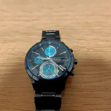 WIPED 크로노그래프 블랙 손목시계