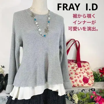 프레이 아이디 긴팔 스웨터 짧은 기장 프리 사이즈 이너 포함 그레이