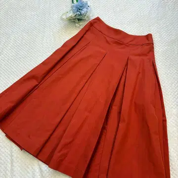 [ 새상품급 ] 마가렛호웰 코튼 린넨 플레어 스커트 롱 기장 오렌지