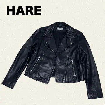 [ 새상품급 ] HARE 라이더 블랙 램 가죽 자켓 양가죽 [ S ]