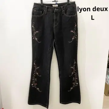 [ 구제 의류 ] [ lyon deux 꽃 자수 여성용 데님 ] L