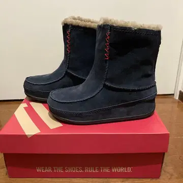 fitflop 네이비 퍼 어그 부츠