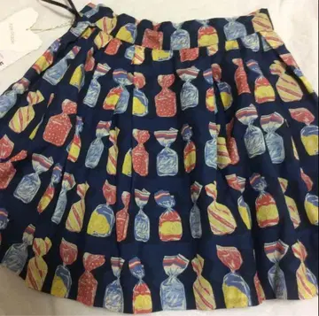 Jane Marple 캔디 패턴 플레어 스커트