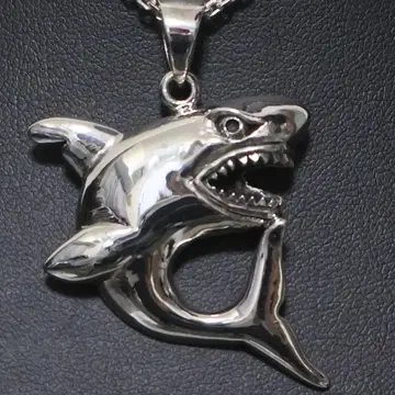 오션 블레스 황새치 디자인의 실버 목걸이 목걸이