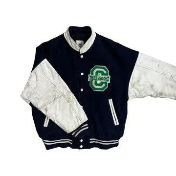 80년대 바시티 자켓 빈티지 XXL SHAIN 네이비 화이트