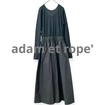 salon adam et rope 23ss 도킹 플레어 원피스 블랙