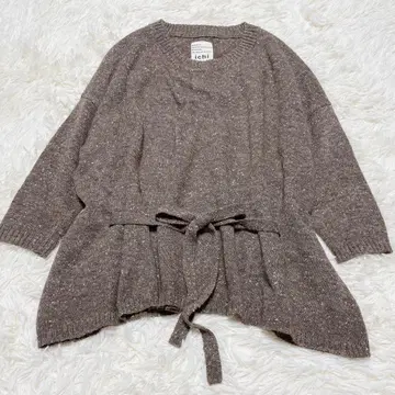 새상품급 ichi 울 니트 허리 리본 2way