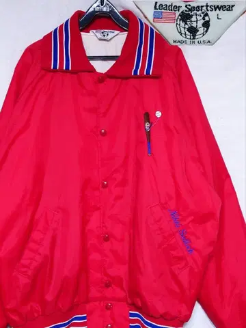 USA LeaderSports wear 바시티 자켓 패딩 자켓 80s