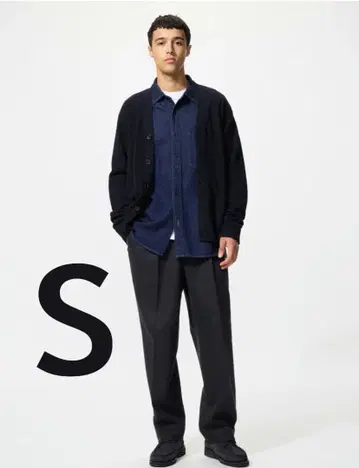 턱 와이드 팬츠 브러쉬드 저지 NAVY MEN S