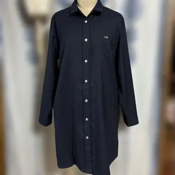 CROCODILE 네이비 셔츠 원피스 긴팔