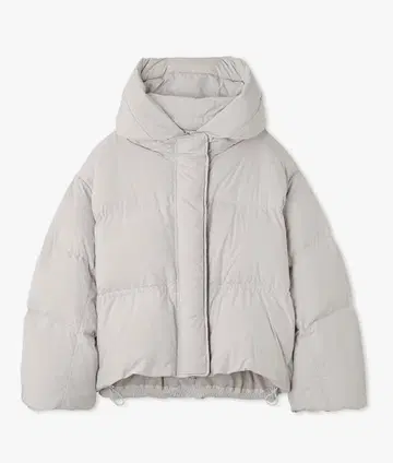 라이트 그레이 후드 부착 다운 자켓