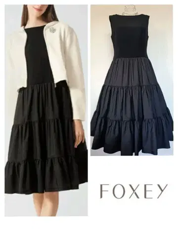 폭시 NY45306 DressEden 티어드 원피스 블랙 레어 42