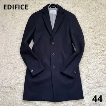 EDIFICE 체스터 코트 44 네이비 이탈리아 원단 울