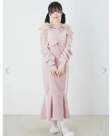 ank rouge 후와후와 리본 머메이드 원피스