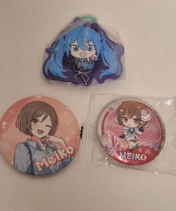 [ 미개봉 미사용 ] 하츠네 미쿠 스트랩 MEIKO 캔뱃지 2개 세트