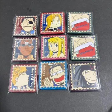 강철의 연금술사 스퀘어 캔뱃지 9개 세트