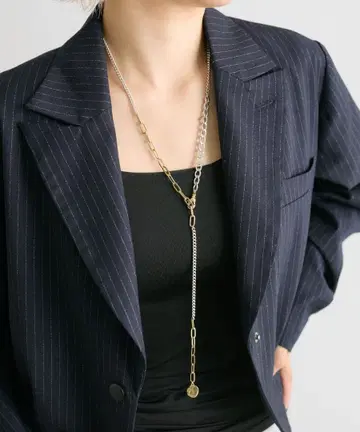 이아파피요네 체인 바이컬러 롱 목걸이