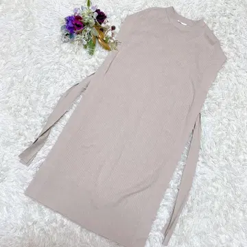 [ NEW aus ] 슬리브리스 리브 니트 롱 원피스