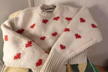 NKNIT 니트 쇼트 패턴 니트 아이보리